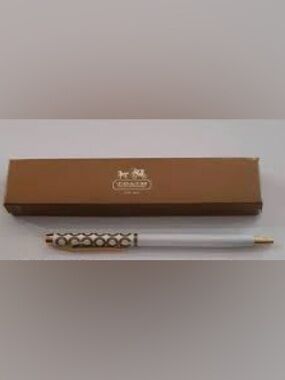 Coach White and Gold Patterned Rollerball Pen Japan Release